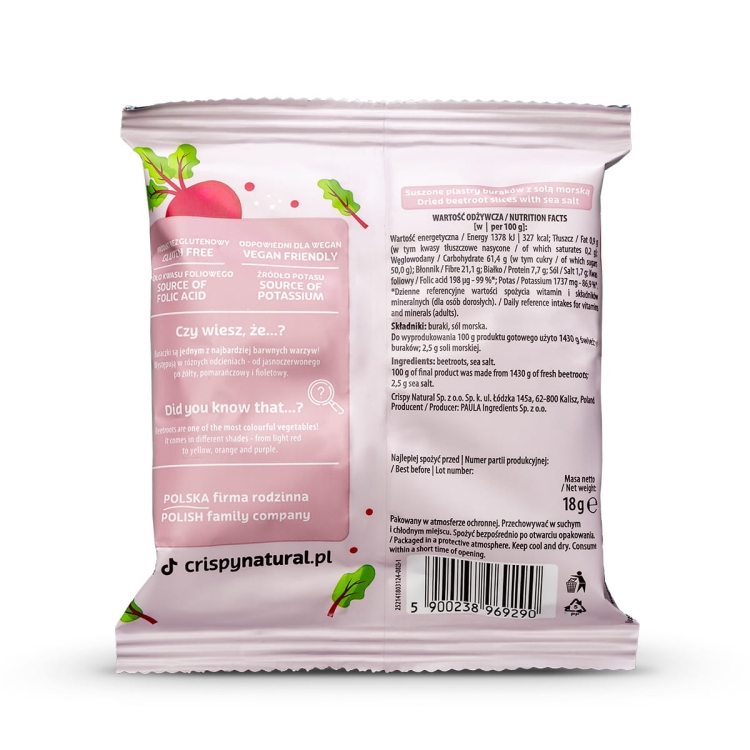 Burak z solą - tył paczki