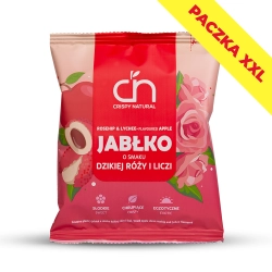 Jabłko o smaku dzikiej róży i liczi - Suszone chipsy z jabłek