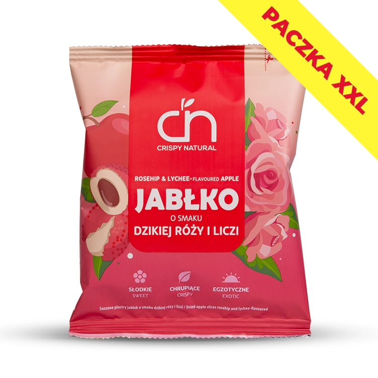 Jabłko o smaku dzikiej róży i liczi - przód paczki