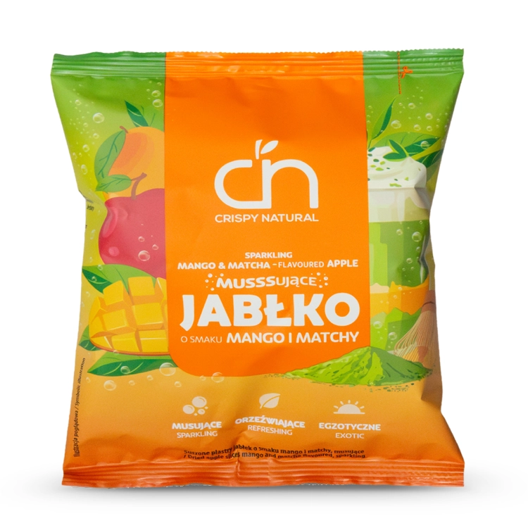 Jabłko o smaku mango i matchy musujące - przód paczki