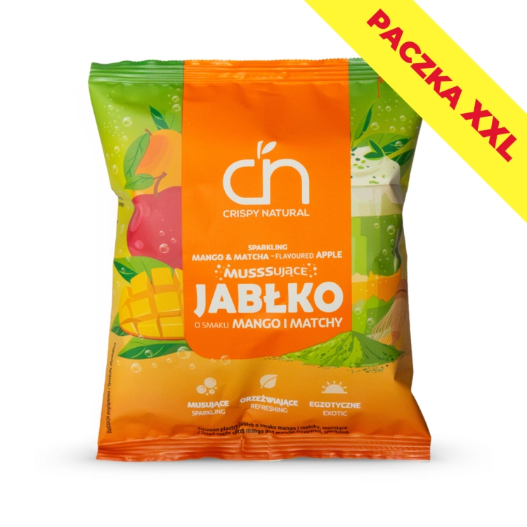 Jabłko o smaku mango i matchy musujące - przód paczki