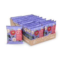 Jabłko smaku czarnych porzeczek - Suszone chipsy z jabłek - box 24 sztuki